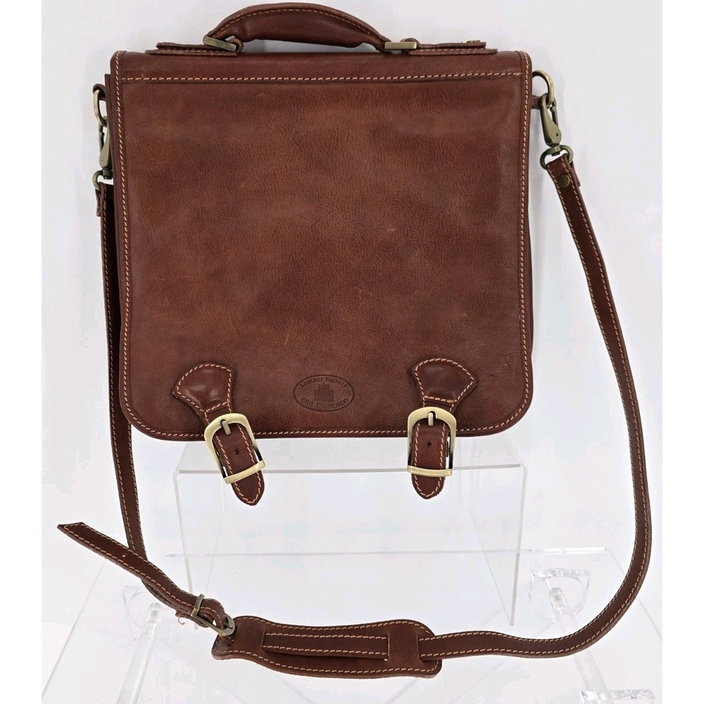 Leather Factory Old Florence‎ Italian Leather Shoulder Bag Satchel Purse - Italy